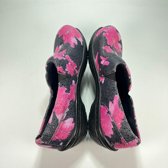 Klogs Mission Black Pink Slip On Floral Print Comfort Clogs Women’s Size 10M - Picture 7 of 11